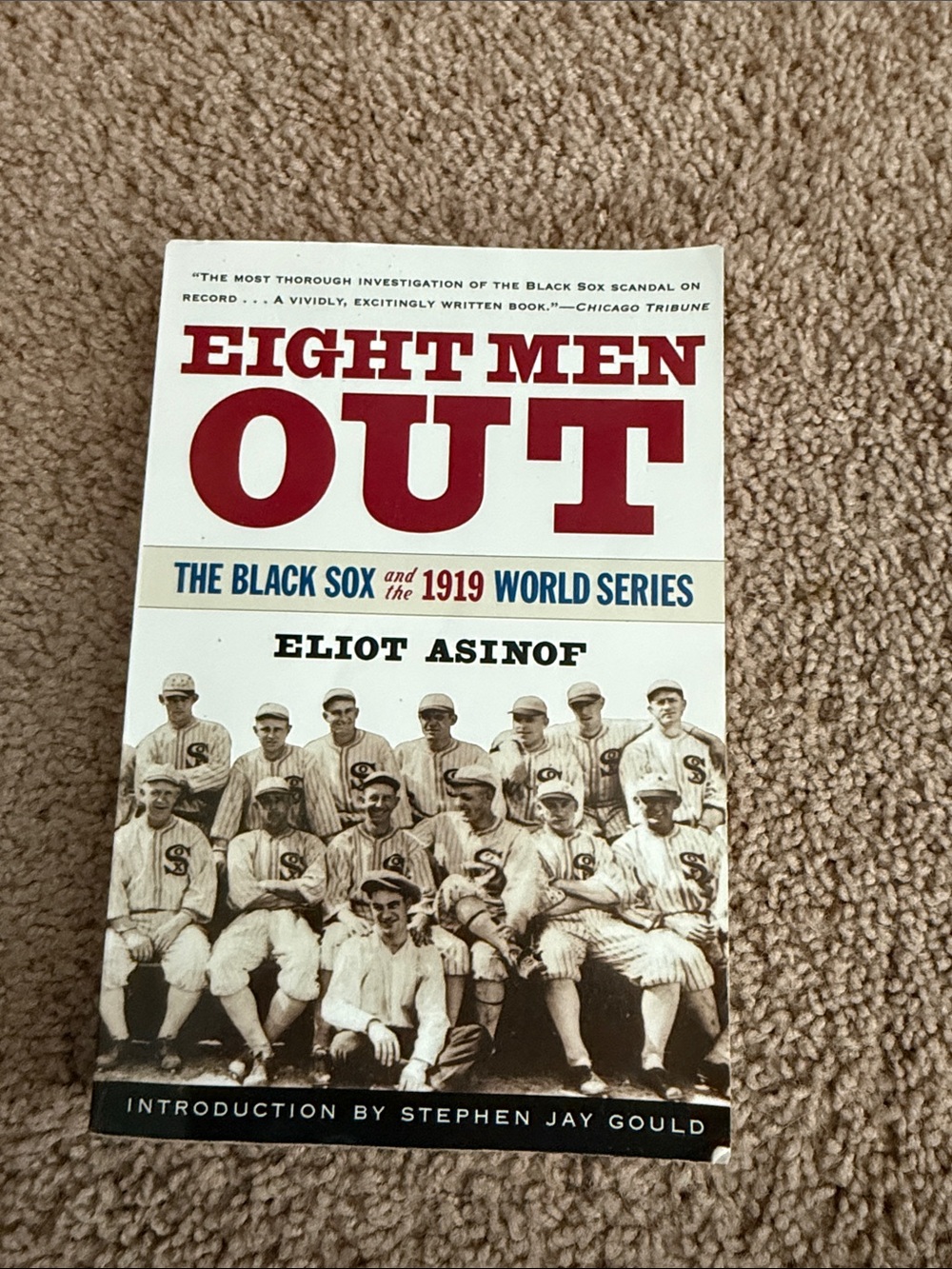 Eight Men Out by Eliot Asinof - White & Red Paperback Book